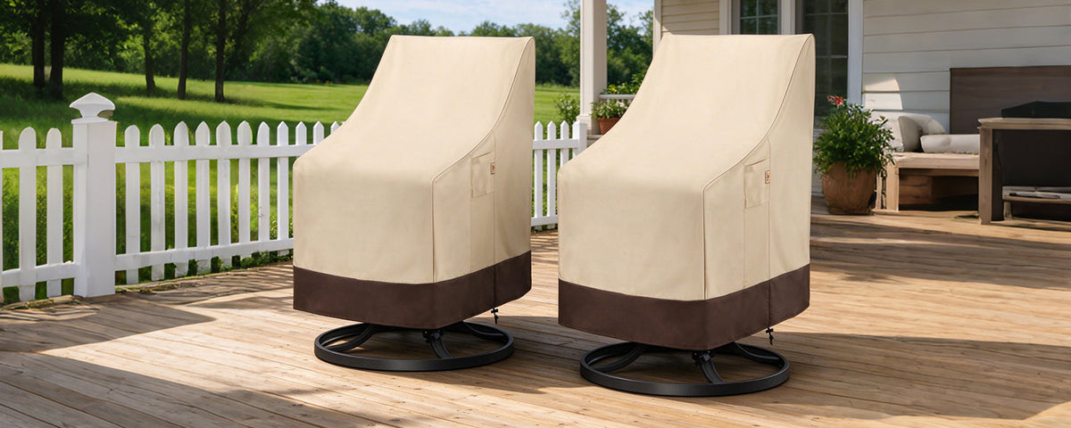 Outdoor Chair Cover - Beige & Brown