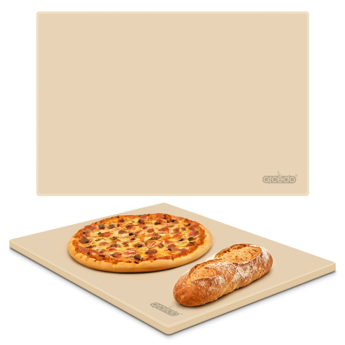 Arcedo Rectangular Pizza Stone for Grill 20 x 13.5 Inch