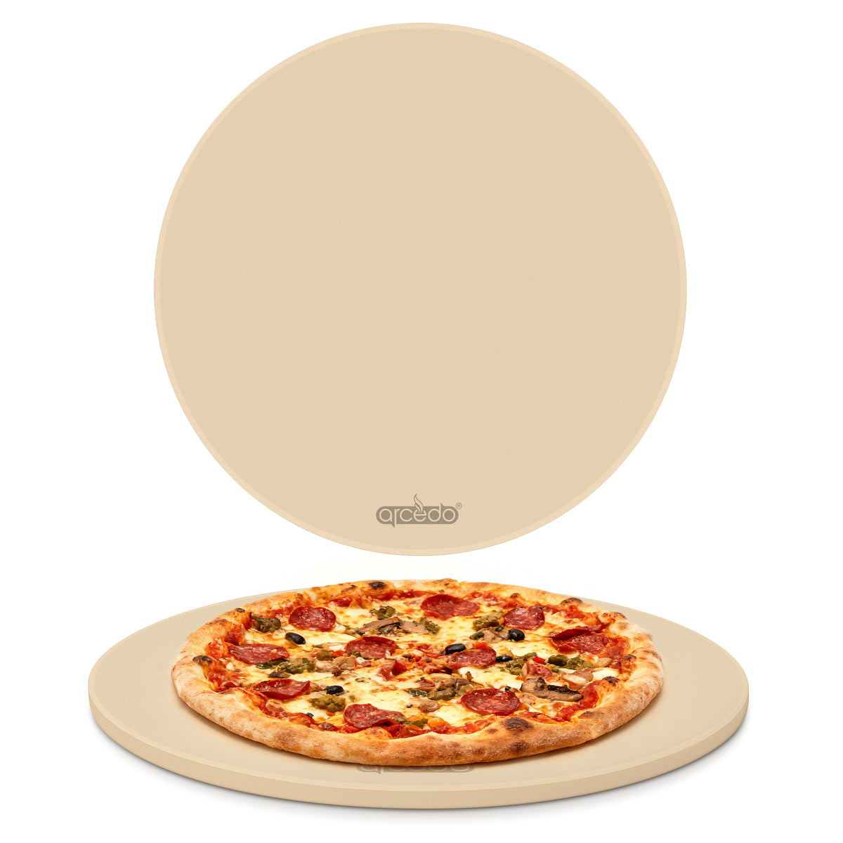 Arcedo Round Pizza Stone for Grill 16 Inch