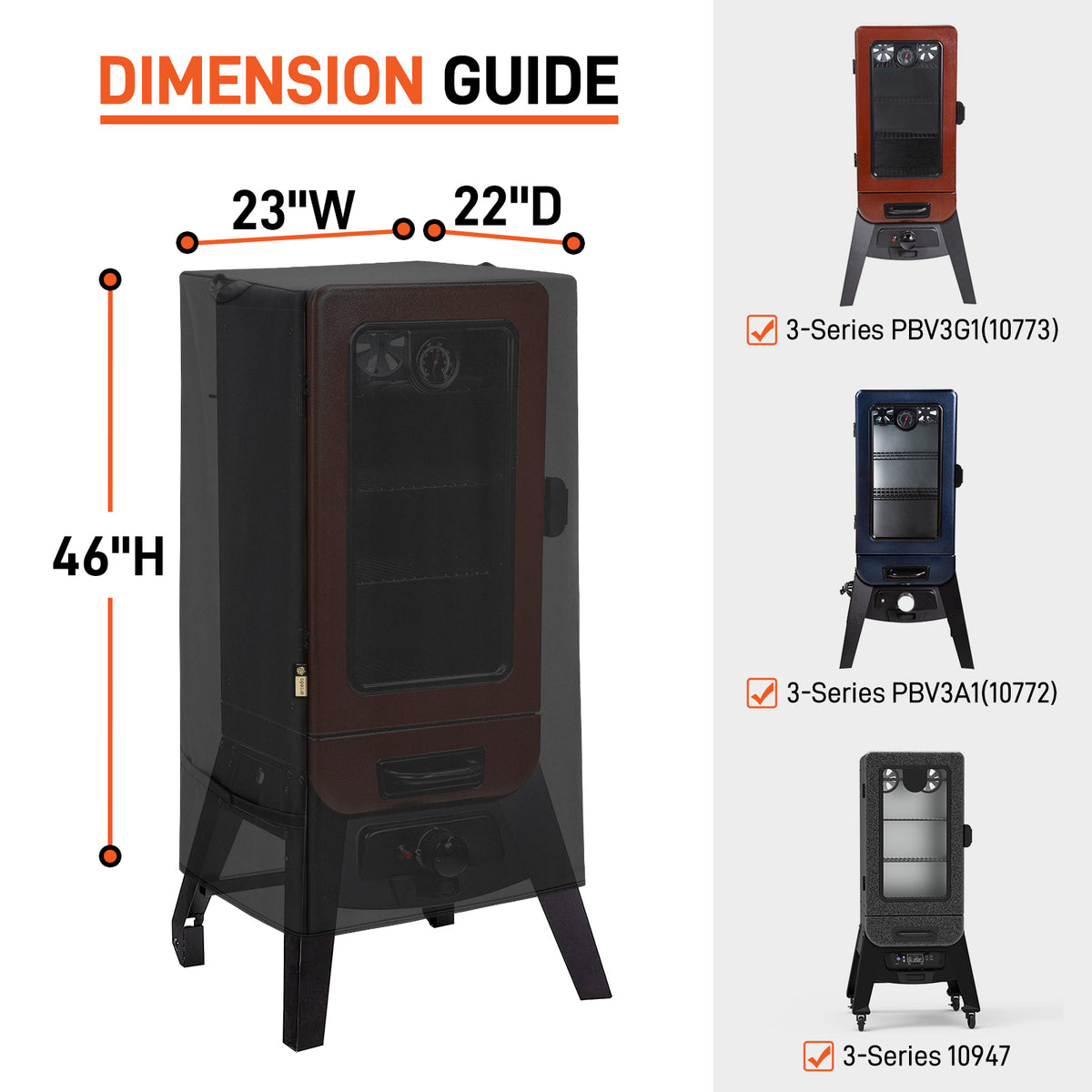 Arcedo Grill Cover Compatible with Pit Boss Vertical Smoker PBV3G1, Black