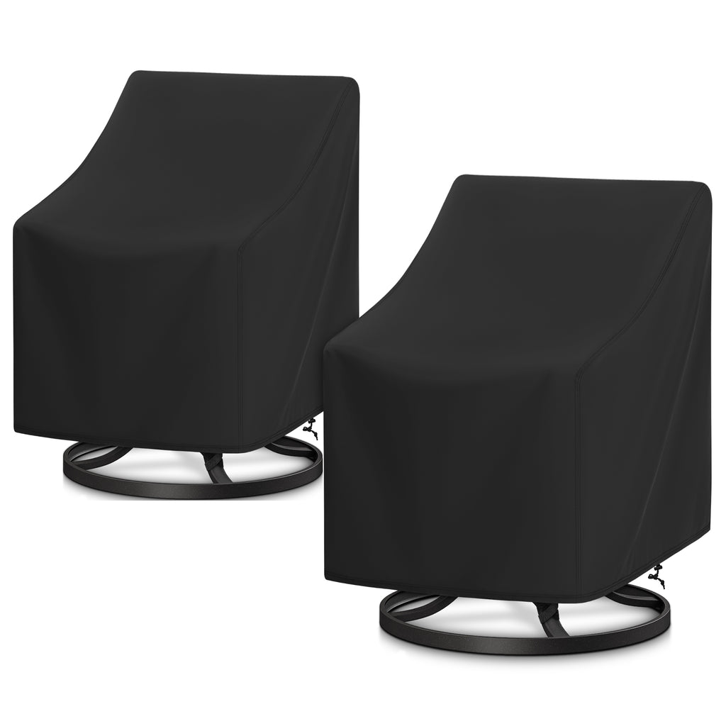 Arcedo Waterproof Outdoor Chair Covers 2 Pack, 34"W x 30"D x 38.5"H, Black