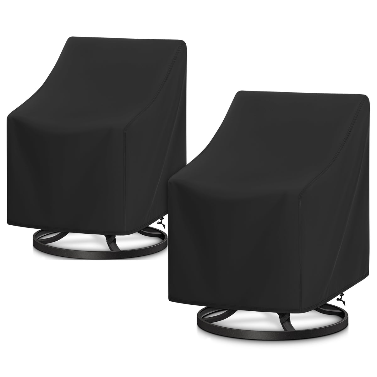 Arcedo Waterproof Outdoor Chair Covers 2 Pack, 34"W x 30"D x 38.5"H, Black