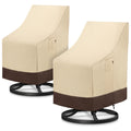 Arcedo Outdoor High Back Chair Covers Waterproof 2 Pack, 29"W x 30"D x 42"H, Beige & Brown