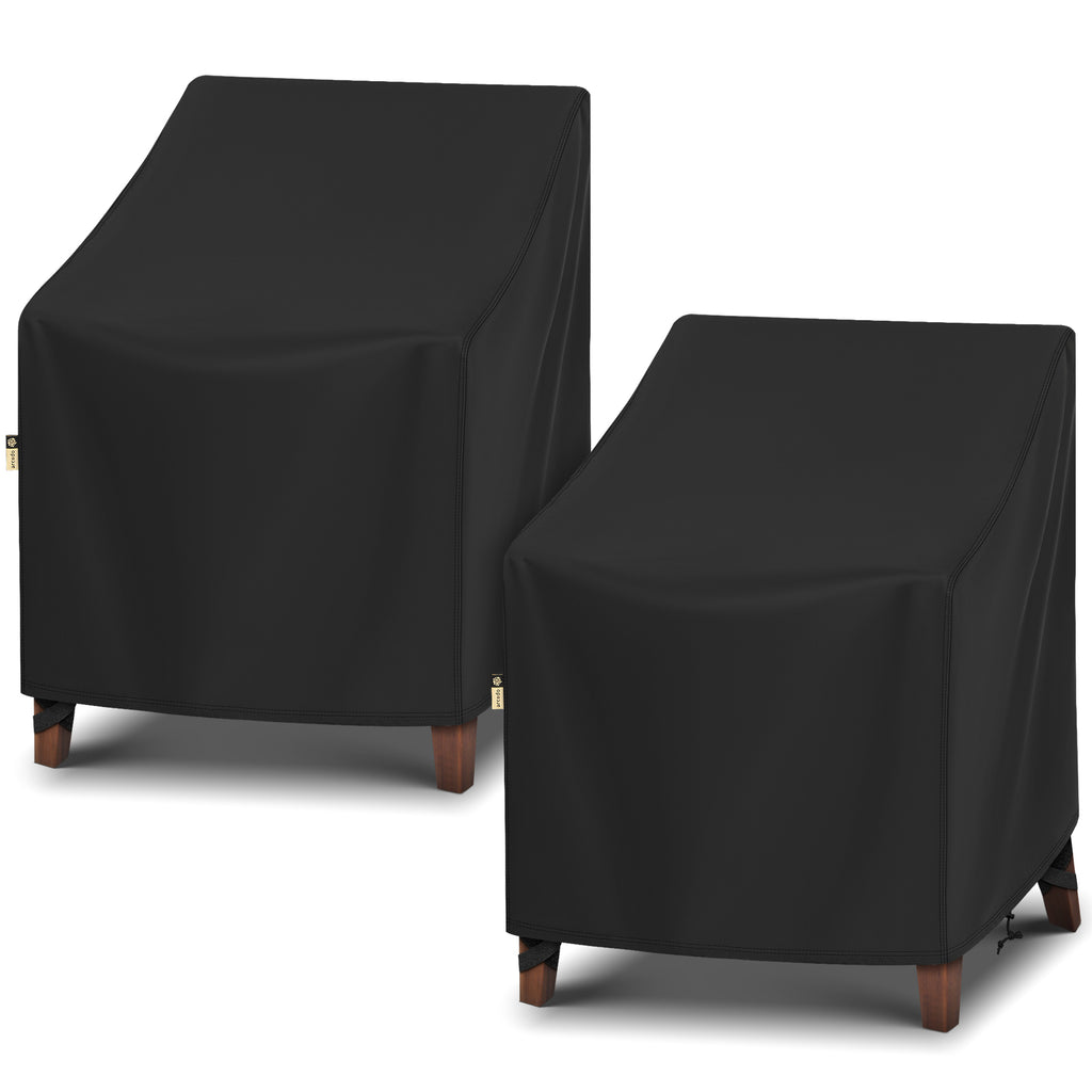 Arcedo Patio Swivel Lounge Chair Covers 2 Pack, 34"W x 37"D x 36"H, Black