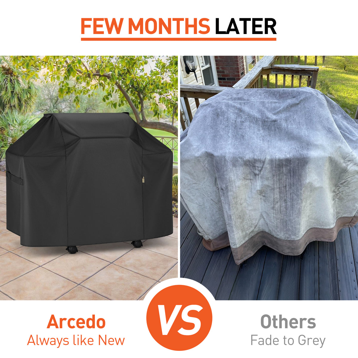 Arcedo Grill Cover 52 Inch Compatible with Weber Spirit 200 Gas Grill, Black
