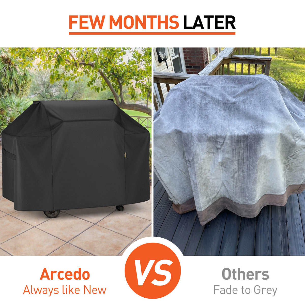 Arcedo Grill Cover 65 Inch Compatible with Weber Genesis II 400 Series Gas Grill, Black