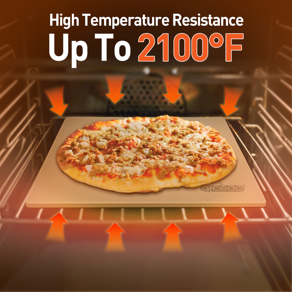 Arcedo Square Pizza Stone for Oven and Grill 13 x 13 Inch