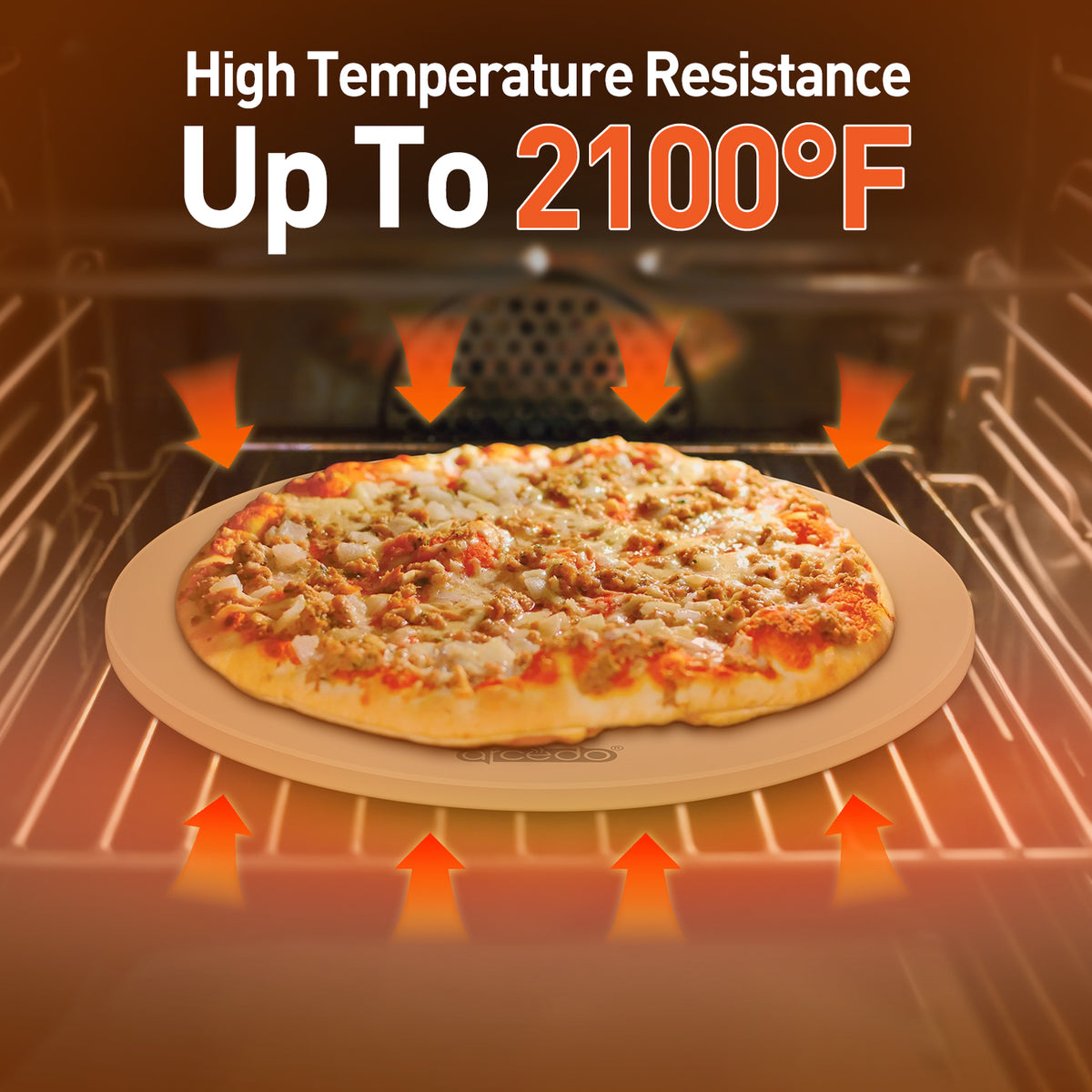 Arcedo Round Pizza Stone for Grill 16 Inch