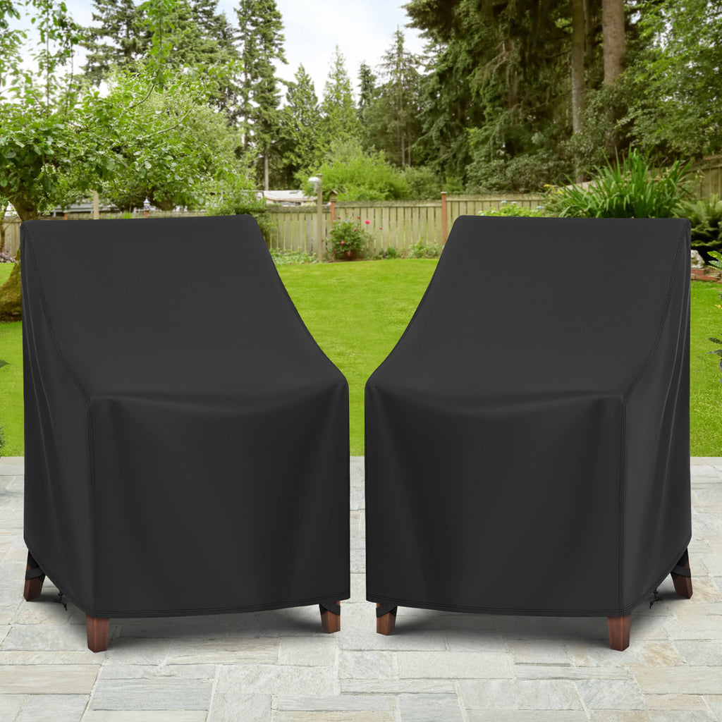 Arcedo Waterproof Outdoor Chair Covers 2 Pack, 34"W x 30"D x 38.5"H, Black