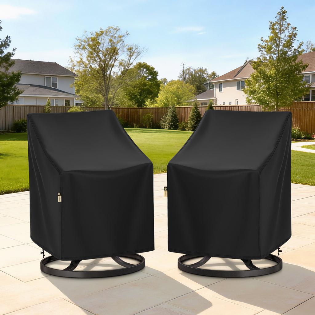 Arcedo Patio Chair Covers Waterproof 2 Pack, 33" W x 35" D x 36" H, Black