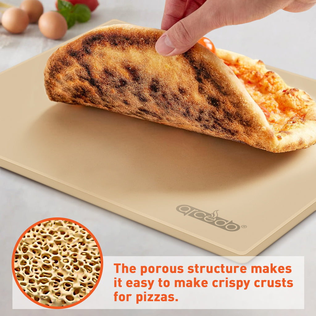 Arcedo Rectangular Pizza Stone for Grill 20 x 13.5 Inch