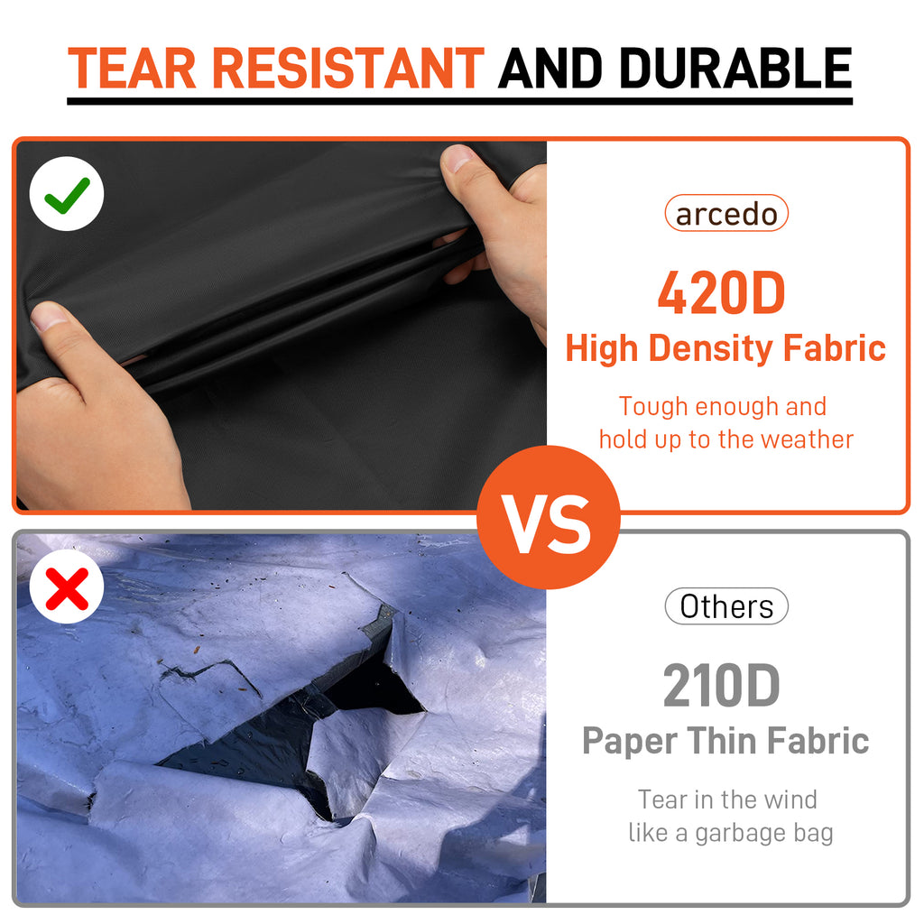 Arcedo Outdoor Lounge Chair Covers 2 Pack, 76" x 32" x 32" H, Black