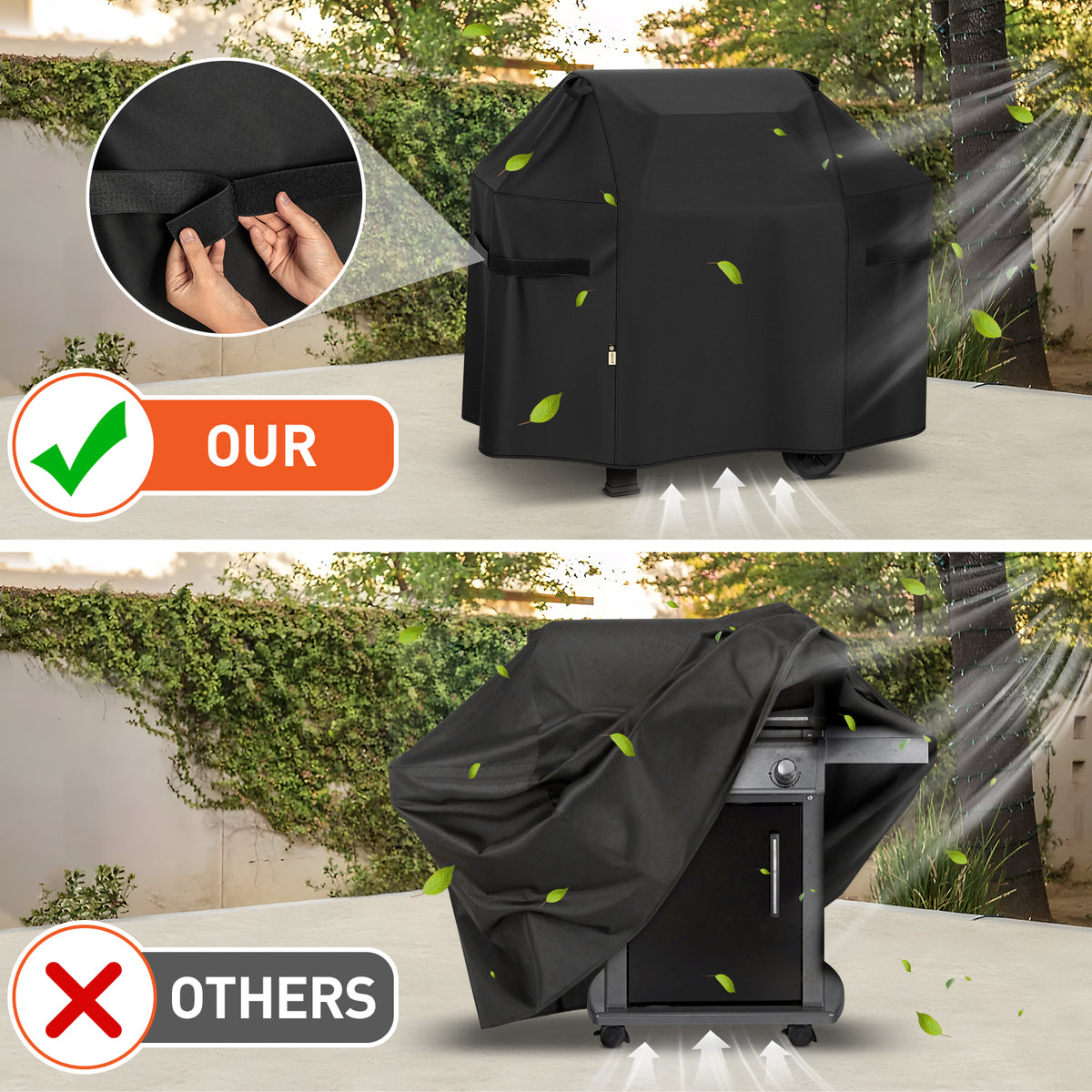 Arcedo Grill Cover 51 Inch Compatible with Weber Spirit II 300 Gas Grill, Black