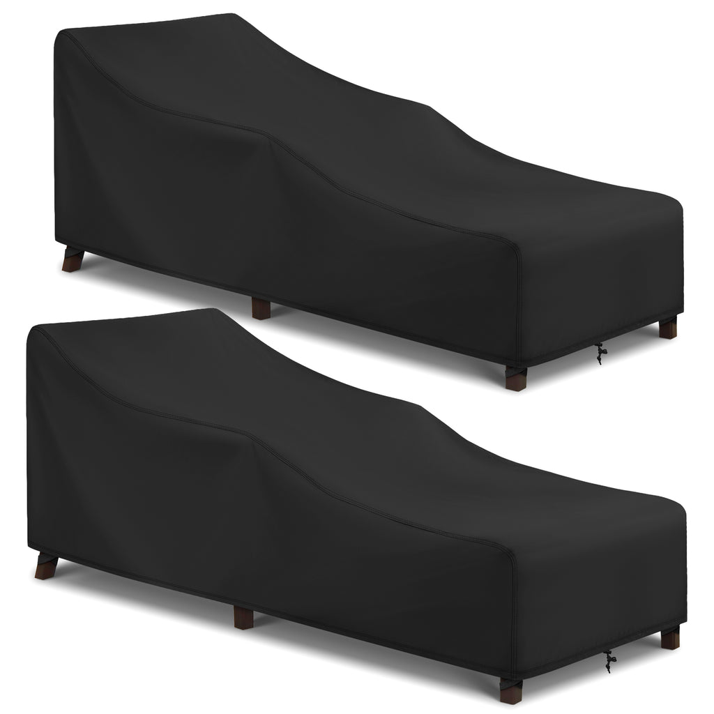 Arcedo Patio Lounge Chair Cover 2 Pack, 84" x 32" x 32" H, Black