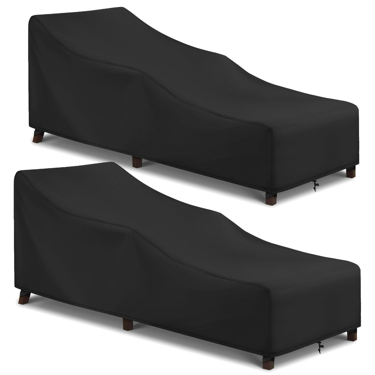 Arcedo Patio Lounge Chair Cover 2 Pack, 84" x 32" x 32" H, Black