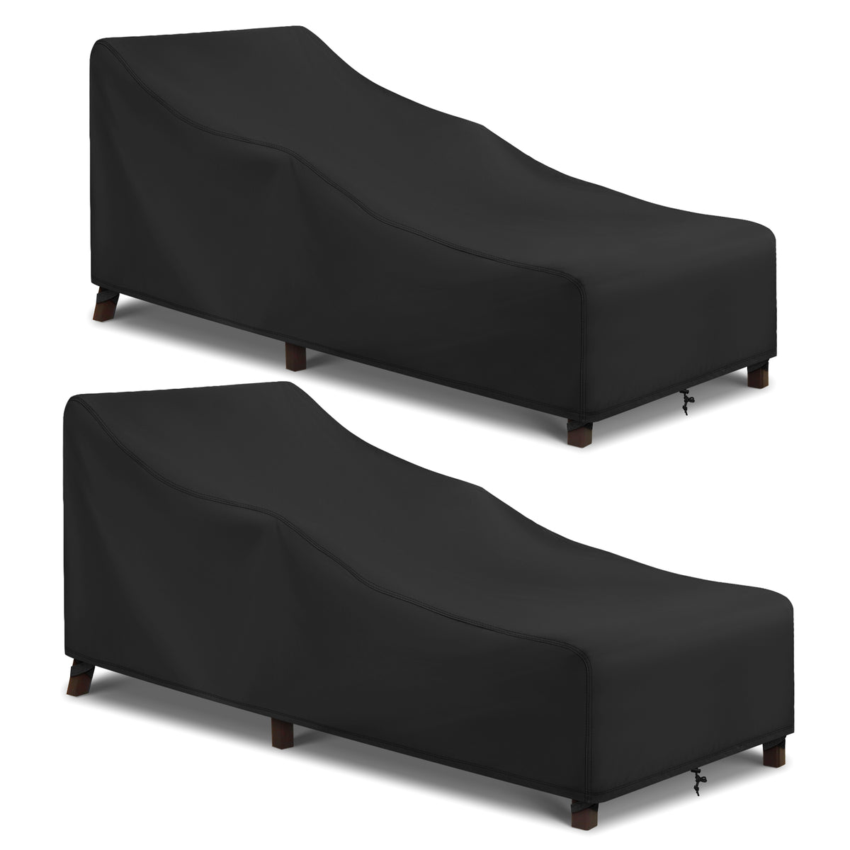Arcedo Outdoor Lounge Chair Covers 2 Pack, 76" x 32" x 32" H, Black
