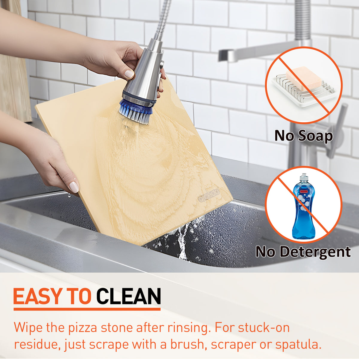 Arcedo Square Pizza Stone for Oven and Grill 13 x 13 Inch