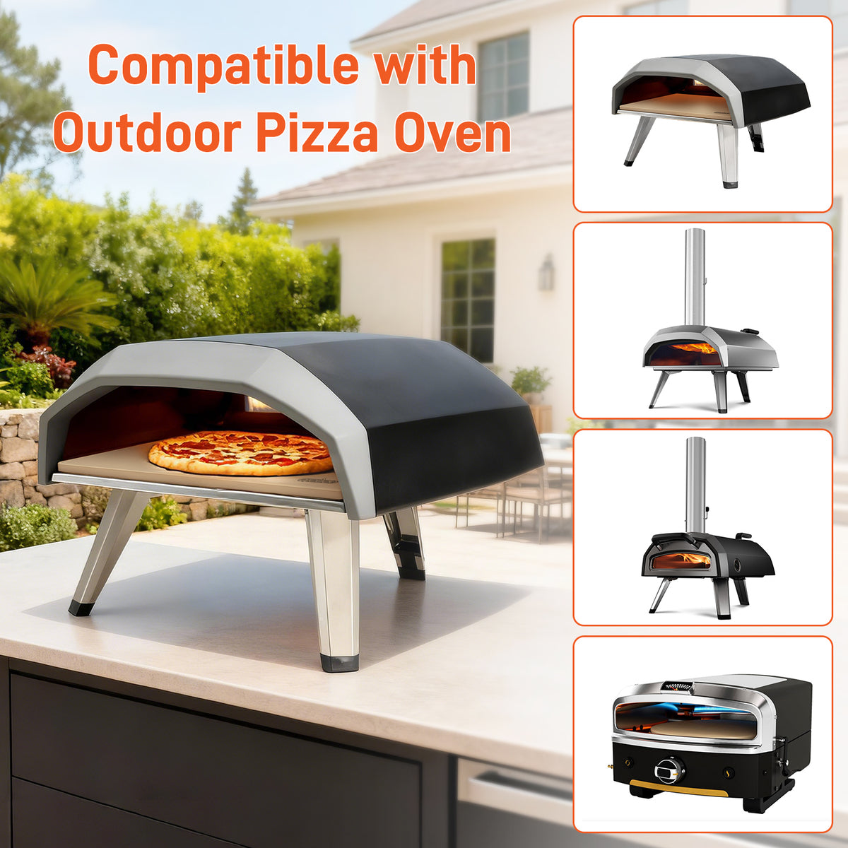 Arcedo Square Pizza Stone for Oven and Grill 13 x 13 Inch