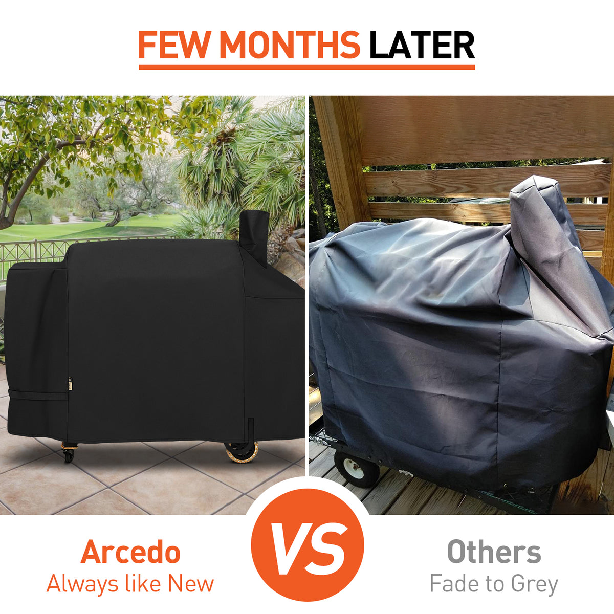 Arcedo Pellet Grill Cover Compatible with Pit Boss Sportsman 1100 and 1600, Black