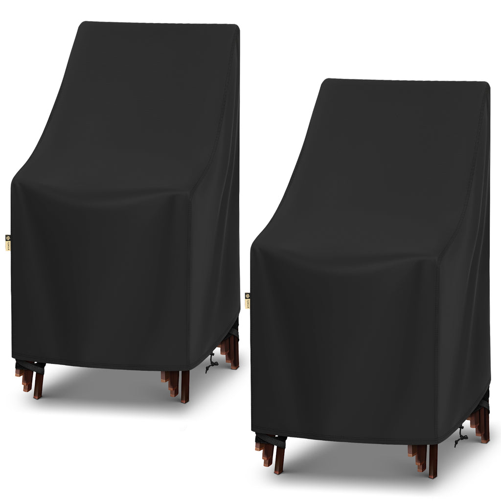 Arcedo High Back Patio Chair Covers 2 Pack, 27" W x 27" D x 49" H, Black