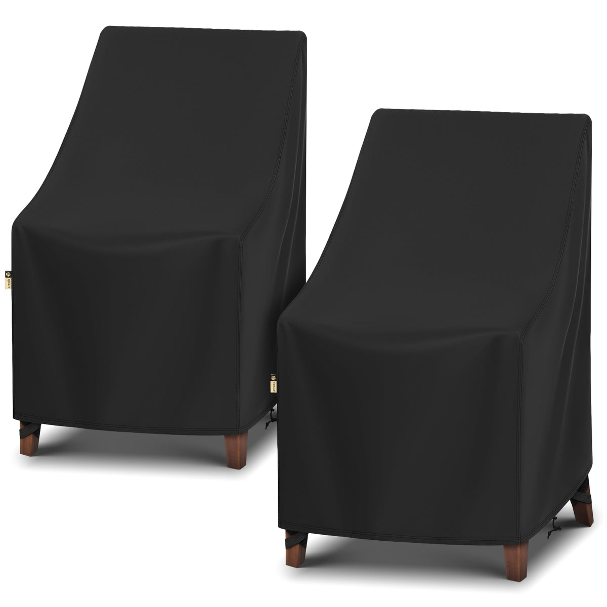 Arcedo High Back Patio Chair Cover 2 Pack, 27"W x 30"D x 42"H, Black