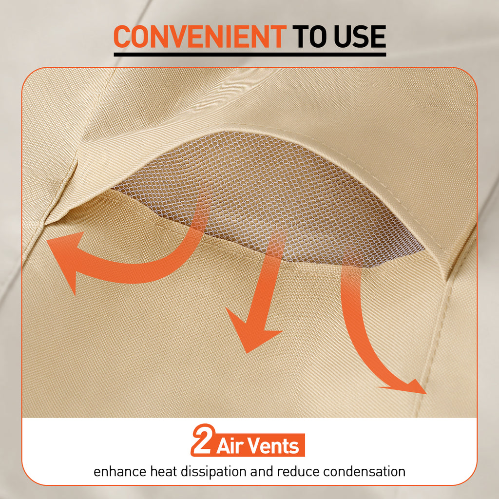Arcedo Outdoor Lounge Chair Covers 2 Pack,  76"L x 30"W x 25"H, Beige and Brown