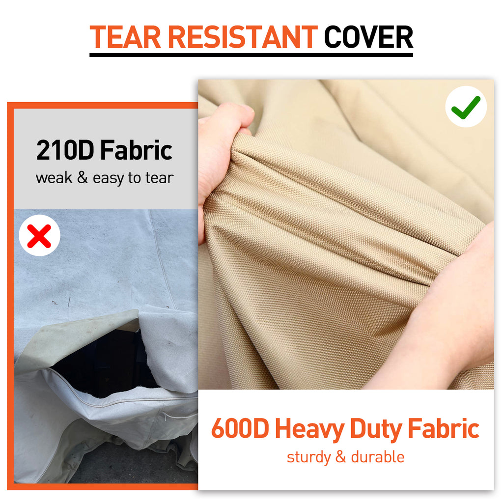 Arcedo Outdoor Lounge Chair Covers 2 Pack,  76"L x 30"W x 25"H, Beige and Brown