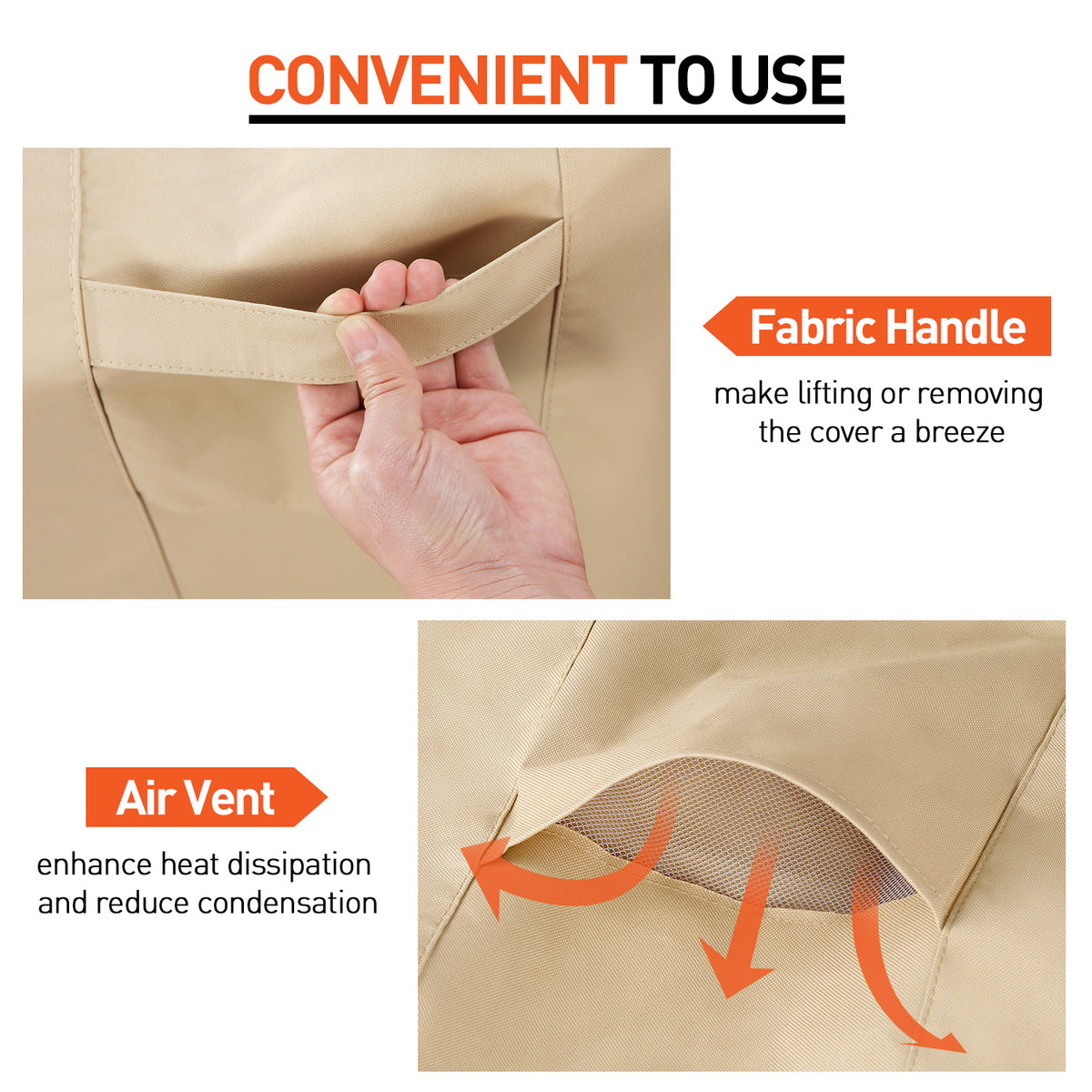 Arcedo Waterproof Patio Chair Covers 2 Pack, 34"W x 37"D x 36"H, Beige & Brown