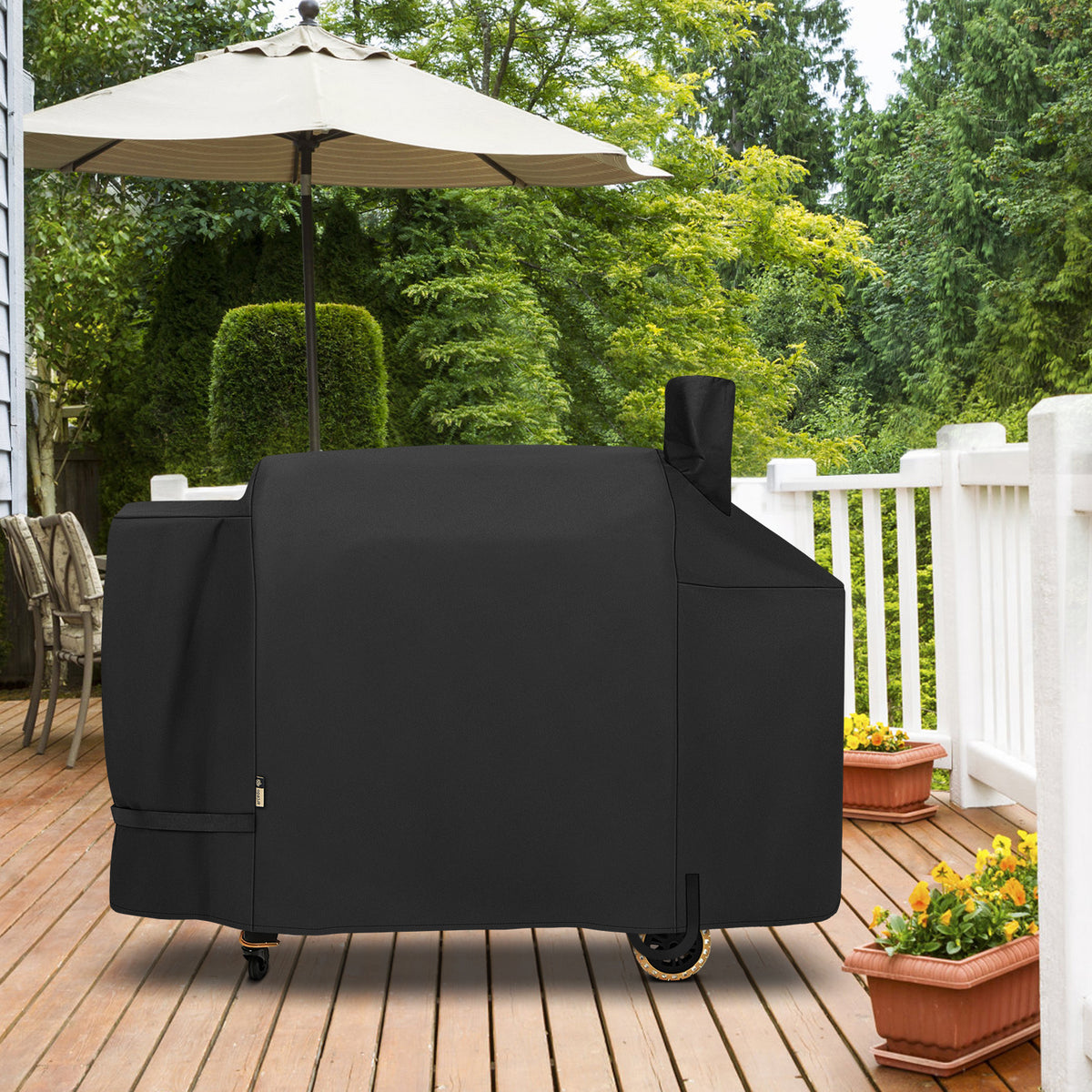 Arcedo Pellet Grill Cover Compatible with Pit Boss Sportsman 1100 and 1600, Black