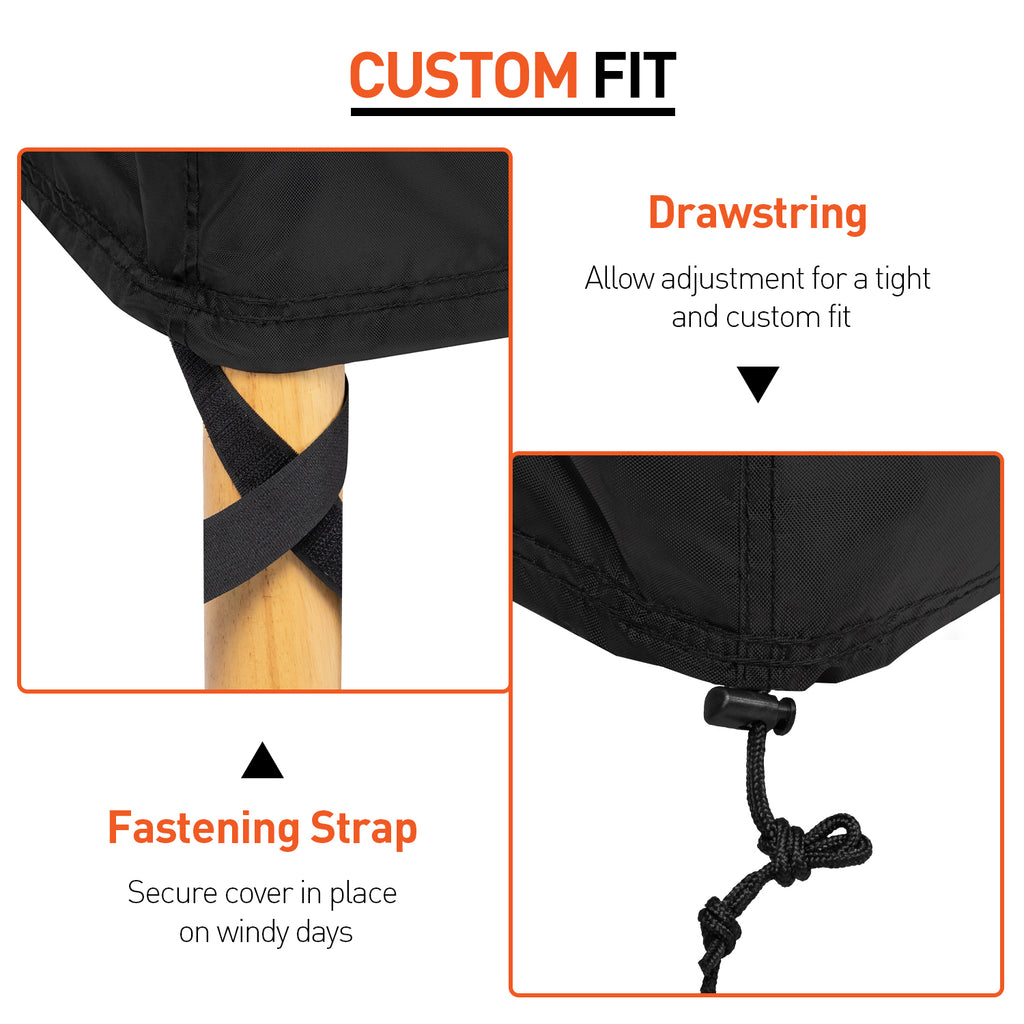 Arcedo Patio Lounge Chair Cover 2 Pack, 84" x 32" x 32" H, Black