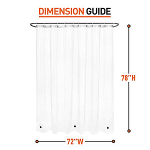 Arcedo Shower Curtain Liner 78 Inch, Clear