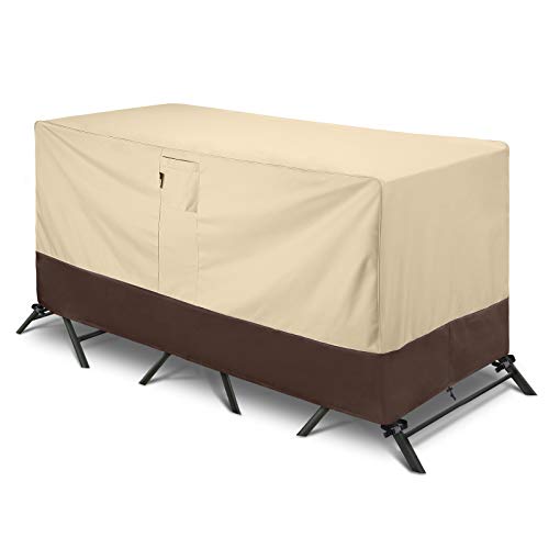 Arcedo 80 Inch Patio Bistro or Bar Set Cover, Beige & Brown