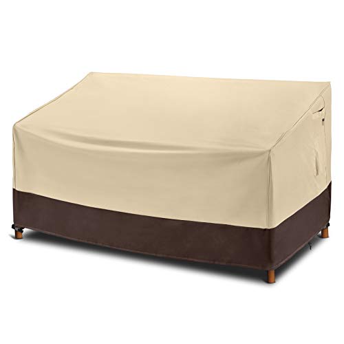 Arcedo 60 Inch Waterproof Patio Loveseat Sofa Cover, Beige & Brown