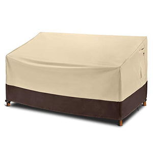 Arcedo 60 Inch Waterproof Patio Loveseat Sofa Cover, Beige & Brown