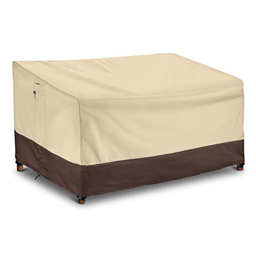 Arcedo 78 Inch Waterproof Patio Deep Sofa Cover, Beige & Brown
