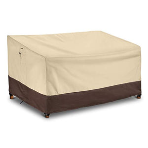 Arcedo 60 Inch Waterproof Patio Deep Sofa Cover, Beige & Brown