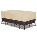 Arcedo 88 Inch Rectangular Patio Furniture Set Cover, Beige & Brown