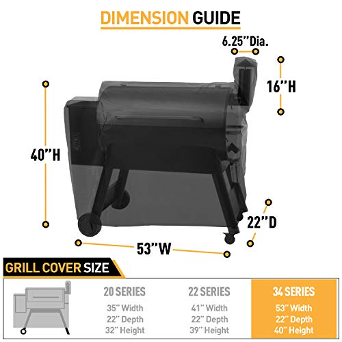 Arcedo Traeger 34 Series Grill Cover, Black