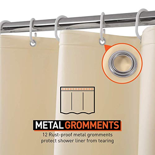 Arcedo Shower Curtain Liner 72 Inch, Beige