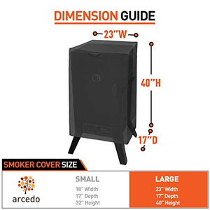 Arcedo Waterproof Smoker Cover 23" W, Black