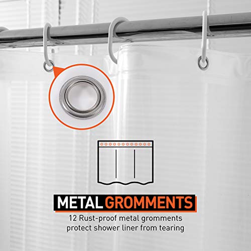 Arcedo Shower Curtain Liner 72 Inch, Clear