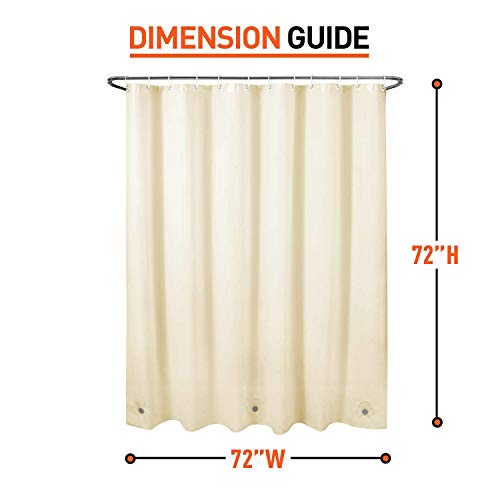 Arcedo Shower Curtain Liner 72 Inch, Beige