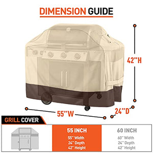 Arcedo Waterproof Grill Cover 55 Inch, Beige&Brown