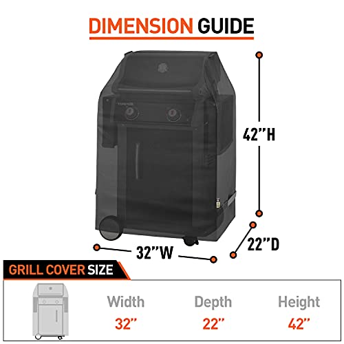Arcedo Heavy Duty Waterproof Grill Cover, 32 Inch, Black