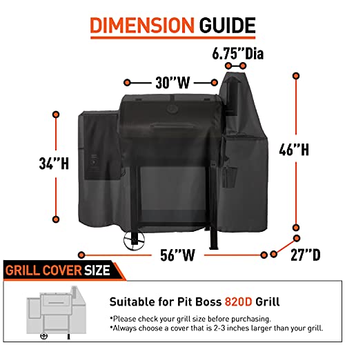 Arcedo Pit Boss 820D Pellet Grilll Cover, Black