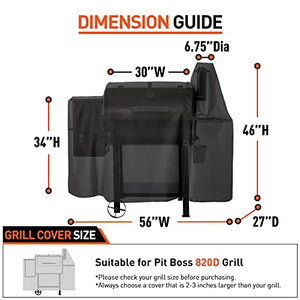 Arcedo Pit Boss 820D Pellet Grilll Cover, Black