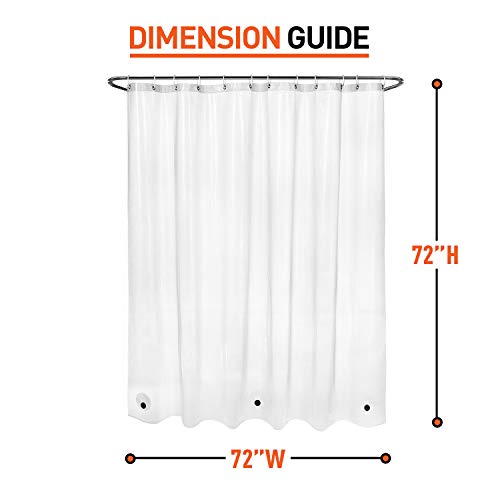 Arcedo Shower Curtain Liner 72 Inch, Clear