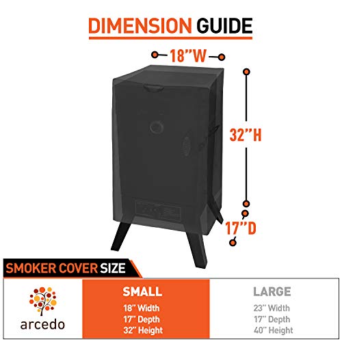 Arcedo Waterproof Smoker Cover 18" W, Black