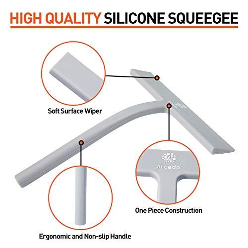 Arcedo Silicone Shower Squeegee, Grey