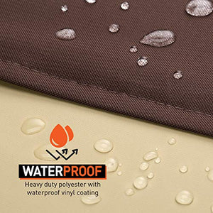 Arcedo 60 Inch Waterproof Patio Deep Sofa Cover, Beige & Brown